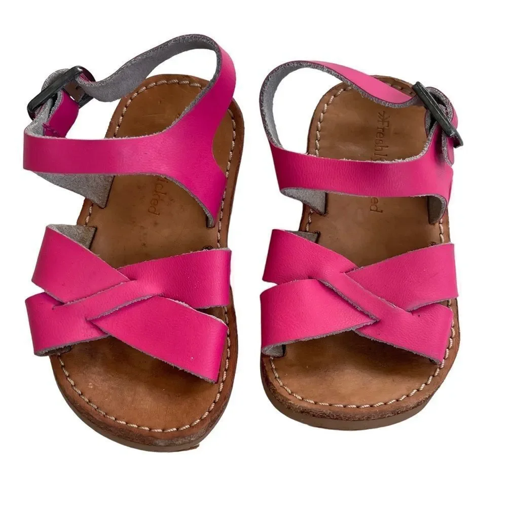 Freshly Picked Baby Girl Strappy Sandals‎ Size 4 Summer Spring Beach